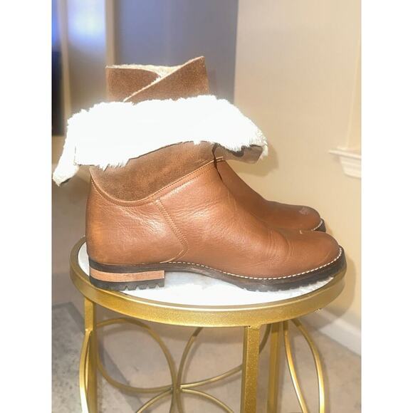 Fabianelli Italy Ltr & Sued Ankle Boots – Size 11 Shearling (Zip Pulls Missing) - Picture 4 of 12